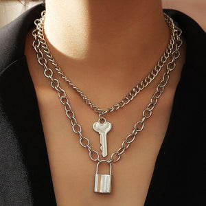 Key & Lock Pendant Necklace