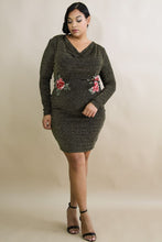 Load image into Gallery viewer, Drape Embroidered Glitter Dress