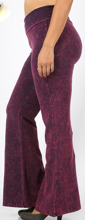 Mineral Washed Flare Yoga Pants