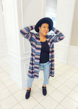 Load image into Gallery viewer, Navy Multi Print Cardigan
